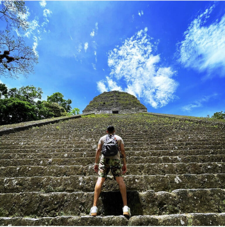 Tikal looking up at the sky